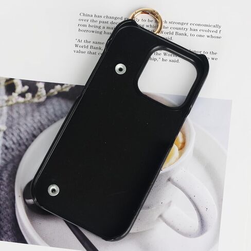 Compatible with iPhone 15 Wrist Strap Case with Wristband Kickstand for Women Girls Girly Slim Soft PU Leather DIY Metal Ring Protective Shockproof Phone Cover,Green in Kuwait