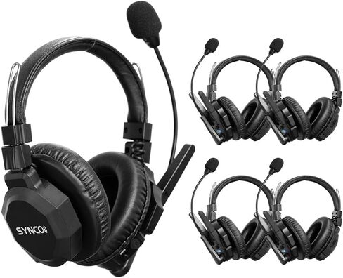 SYNCO Xtalk XMax2 Full-Duplex Wireless Intercom System with 2 Double-Ear Headsets (2.4 GHz) Random Master Device Design for Team Communication,Movie Shoot,Live Show Stage Performance (2PCS) in Kuwait