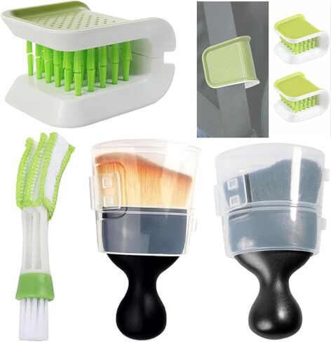 Detailing brush set, Double-Sided Car Seat Belt Cleaning Brush, Car drying towel,Non-Slip Exterior&Interior detailing brushes, detailing brush kit,car cleaning brush for Air Vent, Dashboard, Leather in Saudi Arabia