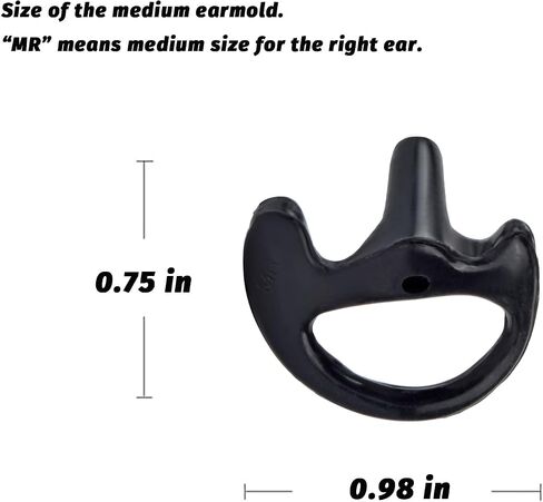5 Pack Medium Size Earmold for Left Ear, Replacement Ear Mold Earplug Ear Insert for Motorola Kenwood Two Way Radio Surveillance Earpiece Headset Acoustic Coil Tube Audio Kits in Kuwait