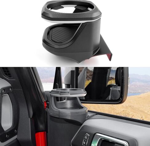 Cup Holder for Jeep Wrangler(JL) /Jeep Gladiator (JT) 2018-2024 Door Cup Holder with Coaster Water Bottle Mount Car Drink Cup Holder for Wrangler JL Jeep Gladiator Interior Accessories in Saudi Arabia
