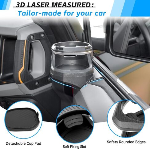 Cup Holder for Jeep Wrangler(JL) /Jeep Gladiator (JT) 2018-2024 Door Cup Holder with Coaster Water Bottle Mount Car Drink Cup Holder for Wrangler JL Jeep Gladiator Interior Accessories in Saudi Arabia