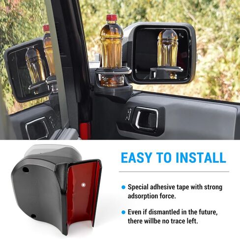 Cup Holder for Jeep Wrangler(JL) /Jeep Gladiator (JT) 2018-2024 Door Cup Holder with Coaster Water Bottle Mount Car Drink Cup Holder for Wrangler JL Jeep Gladiator Interior Accessories in Saudi Arabia