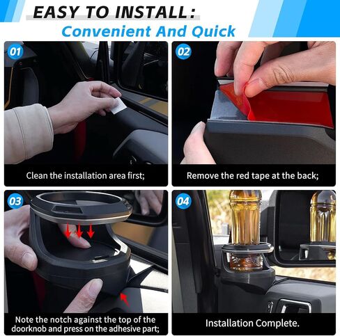 Cup Holder for Jeep Wrangler(JL) /Jeep Gladiator (JT) 2018-2024 Door Cup Holder with Coaster Water Bottle Mount Car Drink Cup Holder for Wrangler JL Jeep Gladiator Interior Accessories in Saudi Arabia