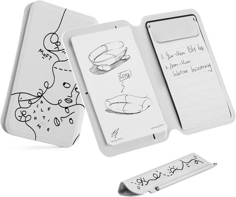 MAFT Action Inspiration Magsafe Stand و Magnetic Notepad Stand متوافق مع سلسلة iPhone 16 والهواتف الأخرى مع نوعين من المفكرة والقلم غير المرئي المغناطيسي ، Jet Black + Jet Black in Kuwait