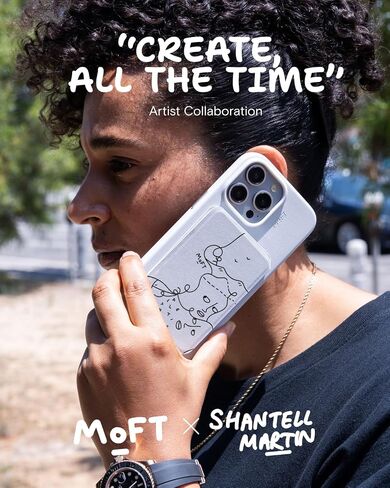MAFT Action Inspiration Magsafe Stand و Magnetic Notepad Stand متوافق مع سلسلة iPhone 16 والهواتف الأخرى مع نوعين من المفكرة والقلم غير المرئي المغناطيسي ، Jet Black + Jet Black in Kuwait