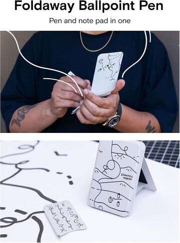 MAFT Action Inspiration Magsafe Stand و Magnetic Notepad Stand متوافق مع سلسلة iPhone 16 والهواتف الأخرى مع نوعين من المفكرة والقلم غير المرئي المغناطيسي ، Jet Black + Jet Black in Kuwait