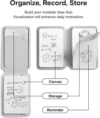 MAFT Action Inspiration Magsafe Stand و Magnetic Notepad Stand متوافق مع سلسلة iPhone 16 والهواتف الأخرى مع نوعين من المفكرة والقلم غير المرئي المغناطيسي ، Jet Black + Jet Black in Kuwait