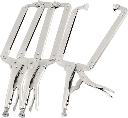 JOIKIT 6PCS 11 Inch C-Clamp Locking Pliers, Welding Pliers, C-Clamp with Swivel Pads, Vise Grip C-Clamp for Carpentry, Welding, Electrical Equipment in Saudi Arabia