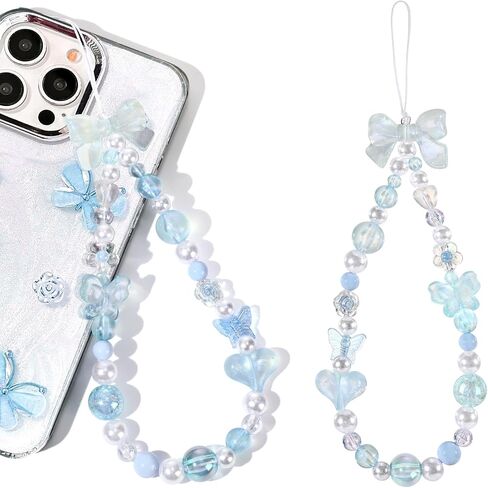 سحر الهاتف -1PC لامعة Cherry Charm Strap Universal Phone Lanyard Lrist Strap سلسلة الهاتف المزينة بسلسلة الهاتف المصنوعة يدويًا لحقيبة Women Case (Cherry Red Cherry A ، 1pc) in Kuwait