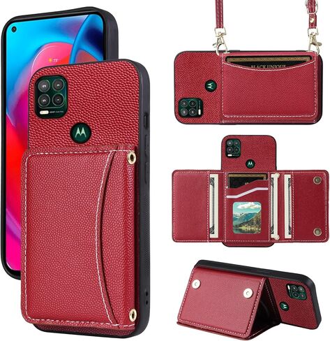 علبة الهاتف لـ Moto G Stylus 5G 2021 غطاء محفظة مع حزام كتف كروس وحامل بطاقة الائتمان الجلدية جيب Slim Stand Cell Accessories Motorola Gstylus G5 XT2131DL Girls in Kuwait