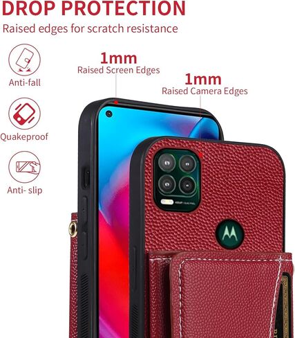 علبة الهاتف لـ Moto G Stylus 5G 2021 غطاء محفظة مع حزام كتف كروس وحامل بطاقة الائتمان الجلدية جيب Slim Stand Cell Accessories Motorola Gstylus G5 XT2131DL Girls in Kuwait