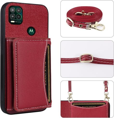 علبة الهاتف لـ Moto G Stylus 5G 2021 غطاء محفظة مع حزام كتف كروس وحامل بطاقة الائتمان الجلدية جيب Slim Stand Cell Accessories Motorola Gstylus G5 XT2131DL Girls in Kuwait