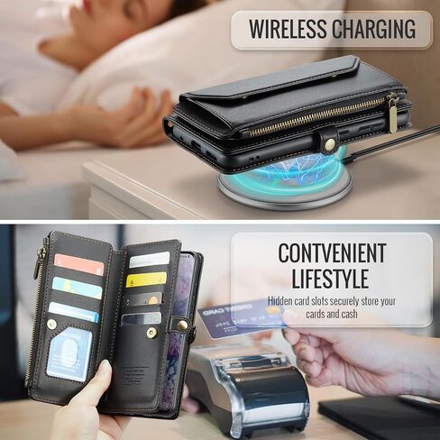 Asuwish Phone Case for Samsung Galaxy S20 Plus/S20+ 5G Zipper Wallet Cover with Tempered Glass Screen Protector Flip RFID Blocking Card Holder Cell S20+5G S20plus 20S + S2O S 20 20+ G5 Women Wine Red in Saudi Arabia
