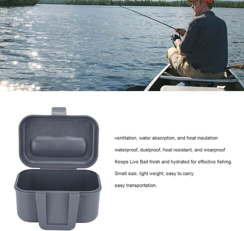 Asixxsix Live Bait Cooler Box, Fishing Bait Station Worm Bait Holder, Waterproof, Dustproof, Heat Resistant, and Wearproof Fishing Lure Box for Shrimps, Fishing Lure Worm Maggot in Kuwait