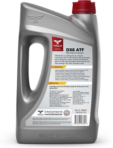 TRIAX DEX VI LV ATF Full Synthetic Low Viscosity, OEM Grade, Fill for Life, Compatible with GM Dexron VI, Honda/Acura DW-1, Toyota WS, Most GM, Chrysler, and Jeep Vehicles (1 Gallon) in Saudi Arabia