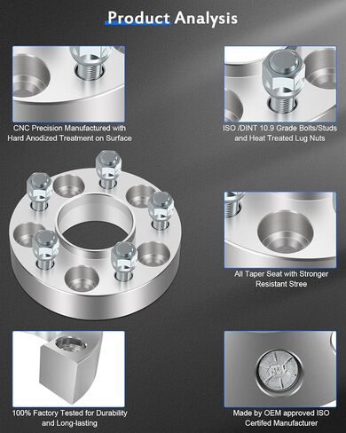 ECCPP 1.25" Wheel Spacers Hubcentric 5 Lug 5x4.5 to 5x4.5 70.5mm 1/2" Fits for Bronco for Ranger Mach for Explorer Sport Trac for Edge-Pair in Saudi Arabia