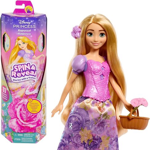 Mattel Disney Frozen Elsa Fashion Doll Set, Spin & Reveal with 11 Surprises Including 5 Accessories, 5 Stickers & Play Scene, Inspired by Disney Movie in Saudi Arabia