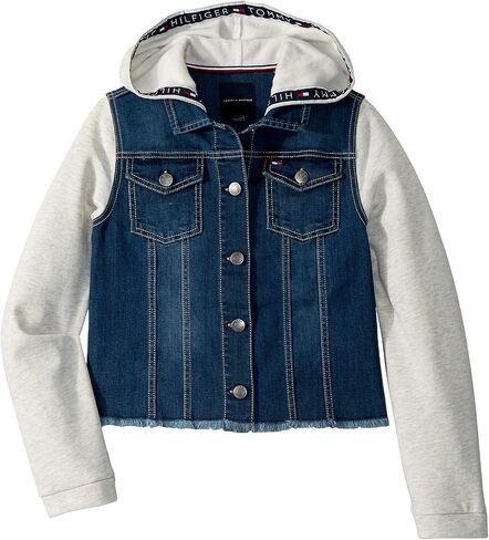 Tommy Hilfiger Girl's Classic Jean Jacket, Denim Coat With Embroidered Logo & Front Pockets in Saudi Arabia