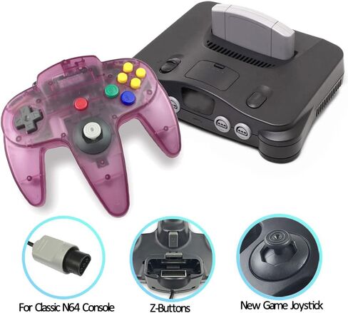 N64 Controller, Upgraded Joystick Classic Wired Controller Compatible with N64 Console(Blue and Red) in Kuwait
