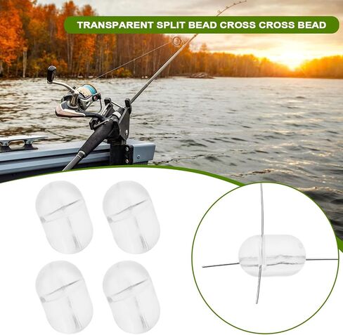 200Pcs Fishing Beads 3x5mm/4.7x6mm/5x8mm Double Cross Hole Beads Fishing Bait Stopper Beads Fishing Lures Fishing Terminal Tackle Hook Beads, Tranparent in Kuwait