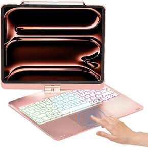 NOKBABO Compatible with iPad 9th Generation Case Keyboard 360° Rotatable Touchpad and 7 Color Backlight & Pencil Holder for iPad 9th/8th/7th Gen 10.2 inch & iPad Air 3rd Gen/iPad Pro 10.5 inch - Pink