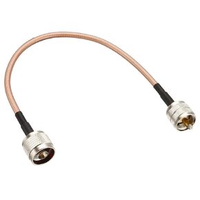 RG400 Coaxial Cable 2Ft(0.6M), 50 Ohm UHF (PL259) Male to N-Type Male Low Loss Coax Cable for HAM & CB Radio, Antenna Analyzer, Security CCTV Camera
