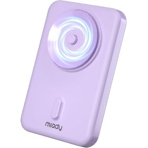 Miady Wireless Portable Charger, 5000mAh Power Bank with Powerful Electric Suction, 15W Wireless Charging for Samsung Galaxy, Google Pixel, Moto G Play, iPhone, Black