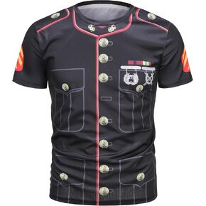 TOONRAIN Historical Novelty Funny Printed T-Shirt Soldier Colonial Costume for Men