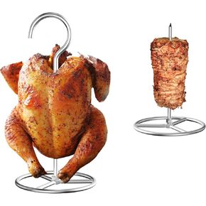 Turkey Fryer Replacement Parts Accessory Kit for Deep Fry Pot Grill, for Deep Fryer Holder, Turkey Deep Fryer Hook, Turkey Fryer Hanger, Poultry Stainless Steel Frying Rack w/Aluminum Base