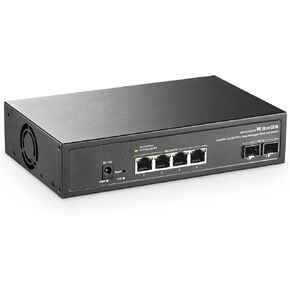 MokerLink 6 Port 10Gbps Managed Switch, 4x10G Etheret RJ45, 2x10G SFP+ Support 1G and 10G SFP+, 120Gbps Bandwidth, Small L2 Web Managed Network Switch