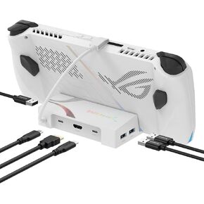 SABRENT Docking Station for Asus ROG Ally, 6-Port USB Type-C, 4K@60Hz HDMI, 5Gbps USB Ports, Power Delivery, Compact Design for Gaming (DS-RA6P)