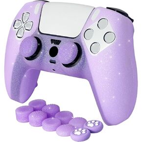 Glitter Anti-Slip Protective Silicone Cover Skin Grips Compatible with PS5/Slim/Pro Controller,8 PCS Glitter Thumb Grips Caps and 2 Grips Caps. (Glitter Pink) in Kuwait