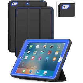 Seymac for iPad 6th/5th Generation Case ، Atturdy Huchice Dickproof Protection Stand Case with Smart Cover Auto Sleep/Wake for iPad 9.7 Case ، Black in Kuwait