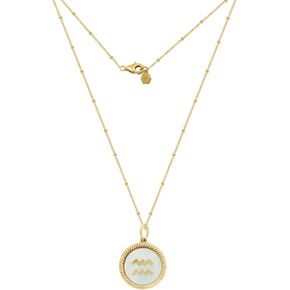 J'ADMIRE 14K الذهب الأصفر يرتدون الفضة الاسترليني أم اللؤلؤ علم التنجيم ابراج زودياك علامة قلادة مستديرة قلادة للنساء هدية عيد الأم