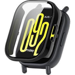 Fit for Redmi Watch 5 Active Case Cover, Scratch-Resistant Full Coverage Hard PC Protective Case &Tempered Glass Screen Protector Bumper for Xiaomi Redmi Watch 5 Active (Clear)