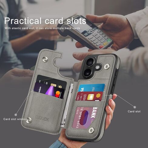 Designed for iPhone 16 Plus Case Wallet with Card Holder, [Magnetic Clasp Folio Cover] [RFID Blocking Leather Protection] Shockproof Women Men Cases 6.7 Inch for Apple 16 Plus Light Brown in Saudi Arabia