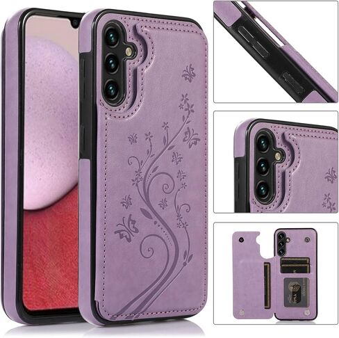 ASUWISH PHONE CASE لـ Samsung Galaxy A54 5G مع واقي شاشة زجاجي ومحفظة حامل البطاقة محفظة منصة إكسسوارات خلايا جلدية GLAXAY A 54 5A SM A546U 2023 النساء الأزرق in Saudi Arabia
