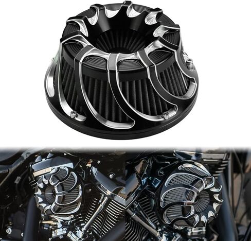 Motorcyle Air Cleaner Filter Kits Turbine Intake CNC Fit for Harley M8 Softail 2018-2023 M8 Touring 2017-2023 M8 Trike 2017-2023 Chrome in Kuwait