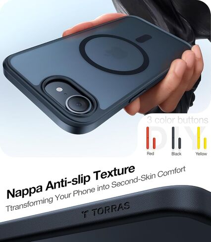 TORRAS Magnetic Shockproof for iPhone 16 Case, [18N Mighty Magnetic] [12FT Military Grade Drop Tested] [Fit for MagSafe] Protective Hard Back Plastic Slim Phone Case for iPhone 16 6.1", Black Titanium in Kuwait