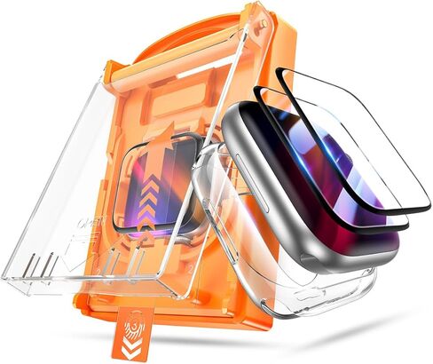 Goton [2+1] for Apple Watch Screen Protector 45mm 41mm 44mm 40mm 49mm [Zero Bubble Install Kit] with Apple Watch Bumper Case [TPU Slim 360 Protective] for iWatch 9/8/7/SE/6/5/4/Ultra 2/Ultra, 45mm in Kuwait