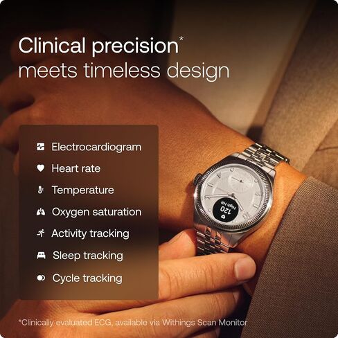 Withings Scanwatch Nova - Heart Health Hybrid Smart Watch for Men & Women - SPO2, Temperature Monitoring, Sleep, Respiratory Health, Cycle Monitoring, 30-Day Battery Life, Apple iOS/Android in Kuwait