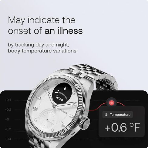Withings Scanwatch Nova - Heart Health Hybrid Smart Watch for Men & Women - SPO2, Temperature Monitoring, Sleep, Respiratory Health, Cycle Monitoring, 30-Day Battery Life, Apple iOS/Android in Kuwait