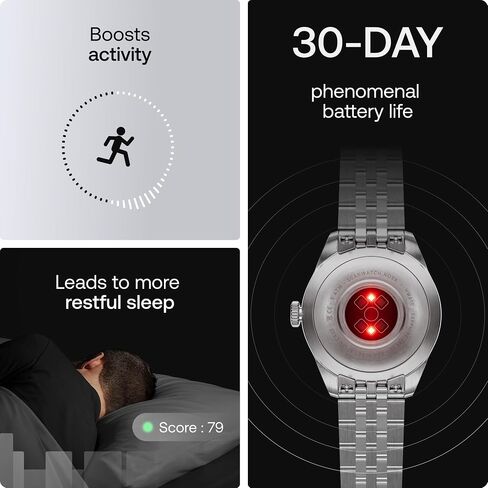 Withings Scanwatch Nova - Heart Health Hybrid Smart Watch for Men & Women - SPO2, Temperature Monitoring, Sleep, Respiratory Health, Cycle Monitoring, 30-Day Battery Life, Apple iOS/Android in Kuwait