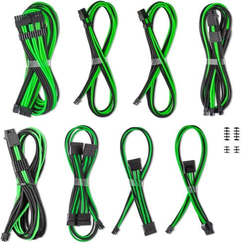 Cablemod C-Series Pro Modmesh Sleeved 12V-2x6 12VHPWR Dual StealthSense Kit لـ Corsair Type 4 RM Label/RMI/RMX (أسود) in Kuwait