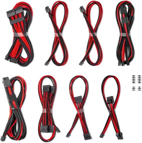Cablemod C-Series Pro Modmesh Sleeved 12V-2x6 12VHPWR Dual StealthSense Kit لـ Corsair Type 4 RM Label/RMI/RMX (أسود) in Kuwait