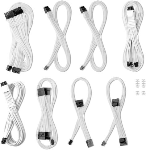 Cablemod C-Series Pro Modmesh Sleeved 12V-2x6 12VHPWR Dual StealthSense Kit لـ Corsair Type 4 RM Label/RMI/RMX (أسود) in Kuwait