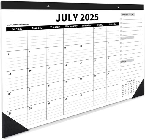Sproutbrite 18 Month Desk Calendar 2025-2026, 17" x 11.5" Desktop Monthly Planner with To-Do List and Notes, Home, Office Desk Calendar in Saudi Arabia