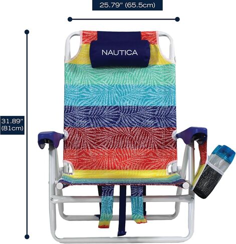 Nautica 5 Position Aluminum Backpack Beach Chair with Pillow in Kuwait