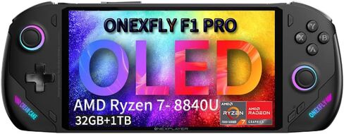Onexfly F1 Pro (AMD Ryzen AI 9 HX 370-64GB+4TB) 7 بوصات OLED HOLEED PC VIDEO GAME CONSOLE ONEXPLAYER ONEXFLY F1 PROABLE WIN 11 Home OS LAPTOP 1920X1080 MINI POCKET TABLET PC BLACK in Kuwait